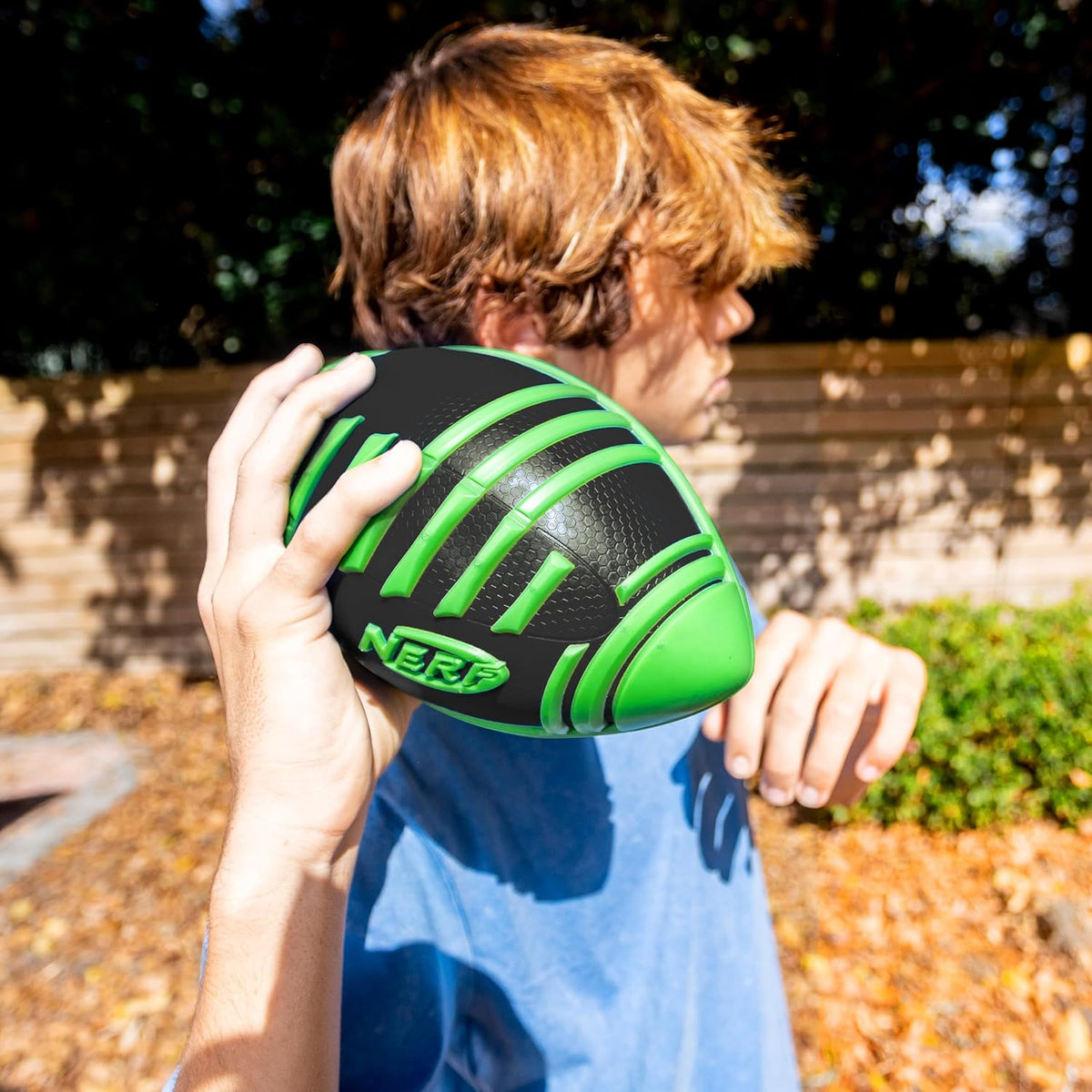 Nerf Weather Blitz Foam Football for All-Weather Play - Easy-to-Hold Grips β Great for Indoor and Outdoor Games - Green
