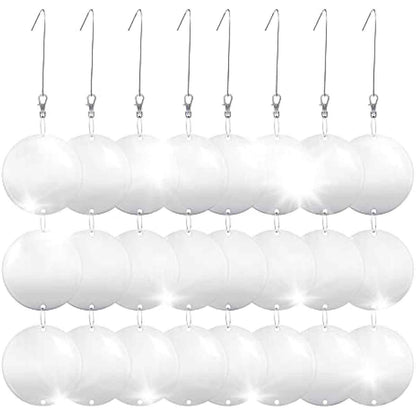 Hedoc Reflective Bird Scare Discs Set, 24PCS Large Double-Sided Bird Deterrents for Outside, Bird Reflectors to Keep Birds, Woodpeckers, Pigeons Away from House, Outdoor Garden, Patio and Yard
