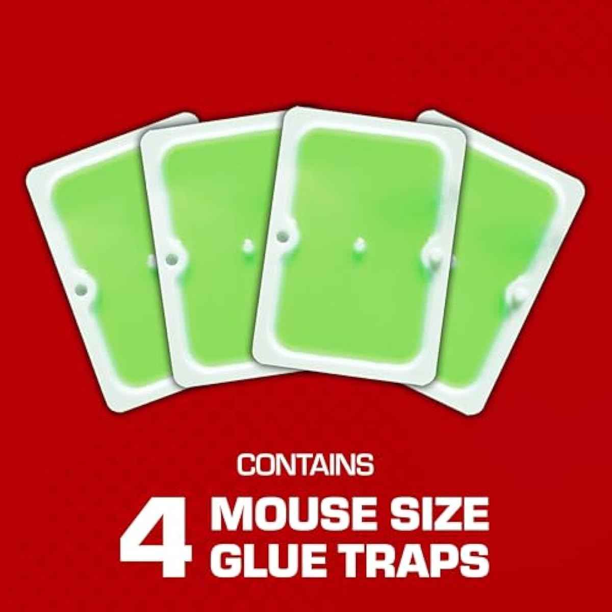 Tomcat Super Hold Glue Traps Mouse Size for Mice, Cockroaches, Spiders, and Scorpions, Ready-To-Use, 4 Traps