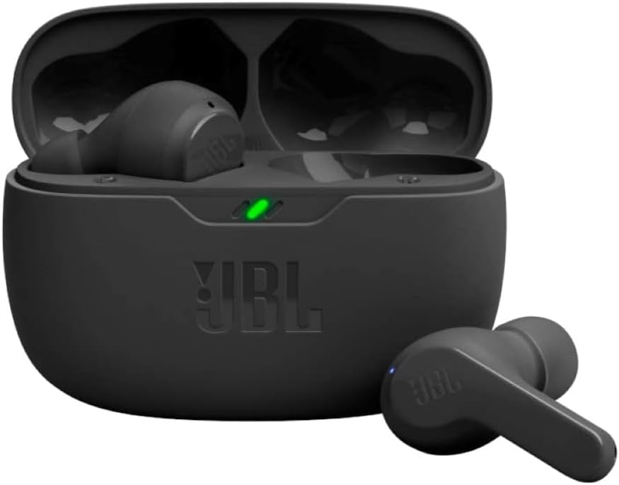 JBL Vibe Beam - True Wireless JBL Deep Bass Sound Earbuds, Bluetooth 5.2, Water & Dust Resistant, Hands-Free Call with VoiceAware, Up to 32 Hours of Battery Life (Black) Search by: Search on ebay Search on Walmart