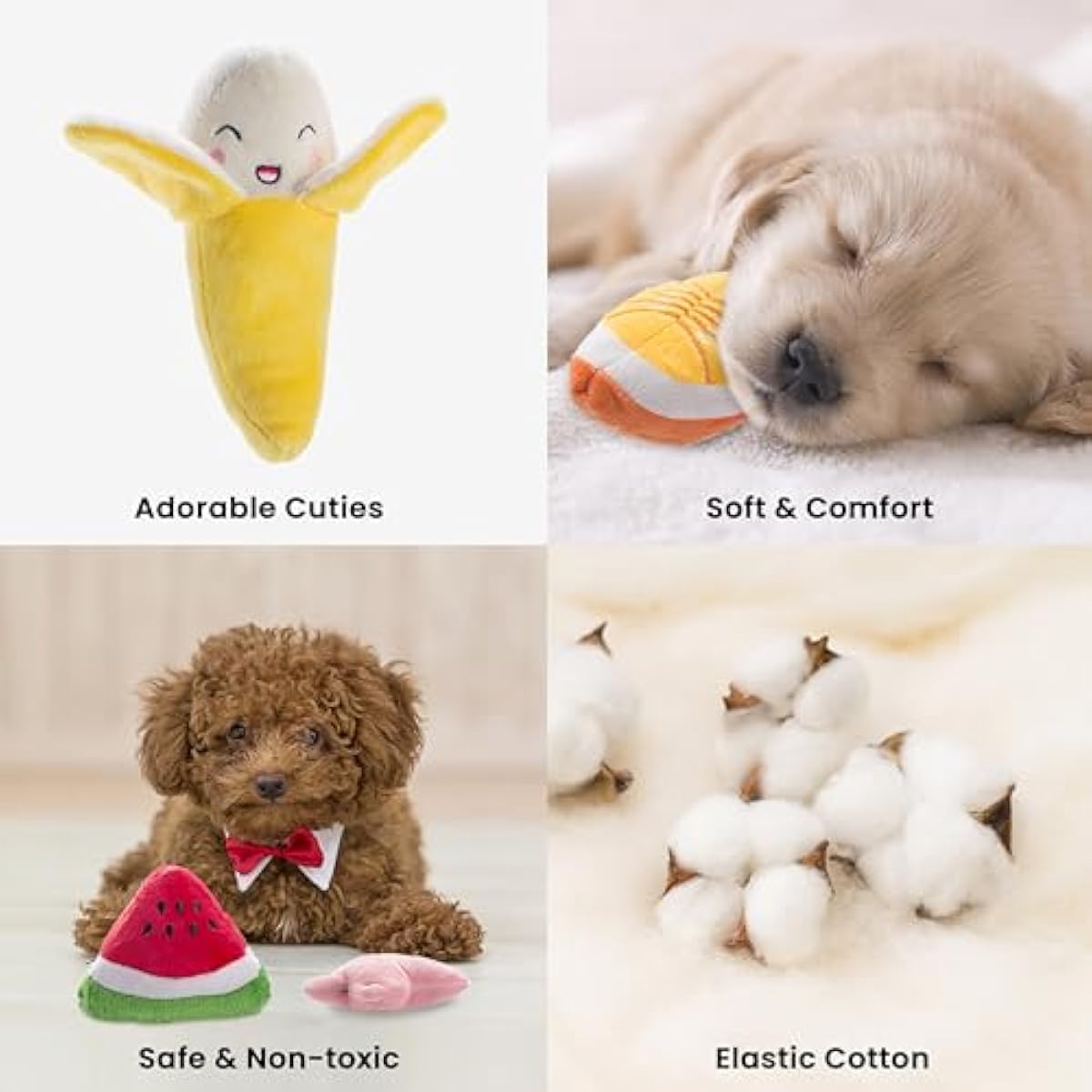Nocciola Dog Squeaky Toys, Plush Small Dog Toys for Dogs, Stuffed with Squeakers,12 pcs Puppy Toys with a Carrying Bag for Small Medium Size