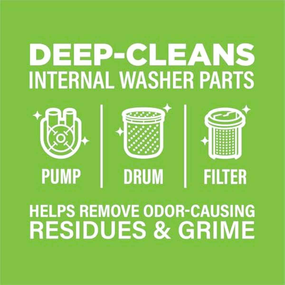 Affresh Washing Machine Cleaner, Helps Power Away Odor Causing Bacteria & Grime Deep Inside Pump, Valve & Hoses, 6 Time Release Tablets, 6 Month Supply
