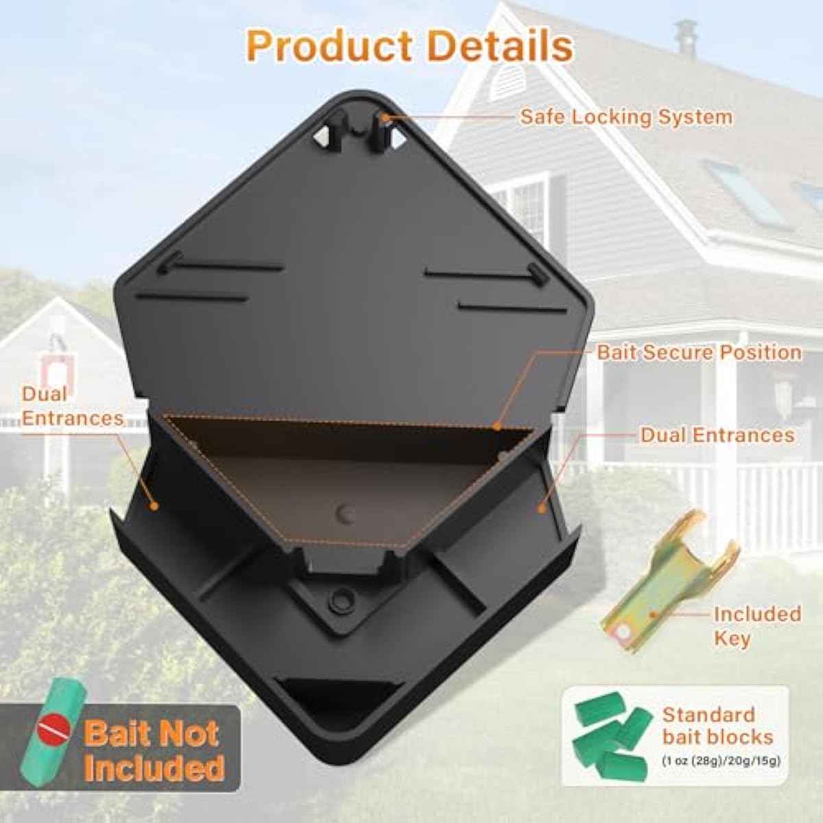 Anblak mouse station with keys black 6 pack key required for kids and pet safety indoor outdoor