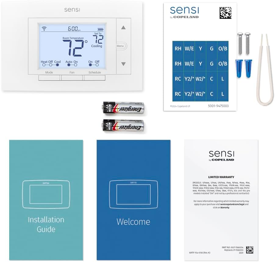 Sensi Smart Thermostat, 100 Years Of Expertise, Wi-Fi, Data Privacy, Programmable, Easy DIY Install, Works With Alexa, Energy Star Certified, Mobile App, ST55