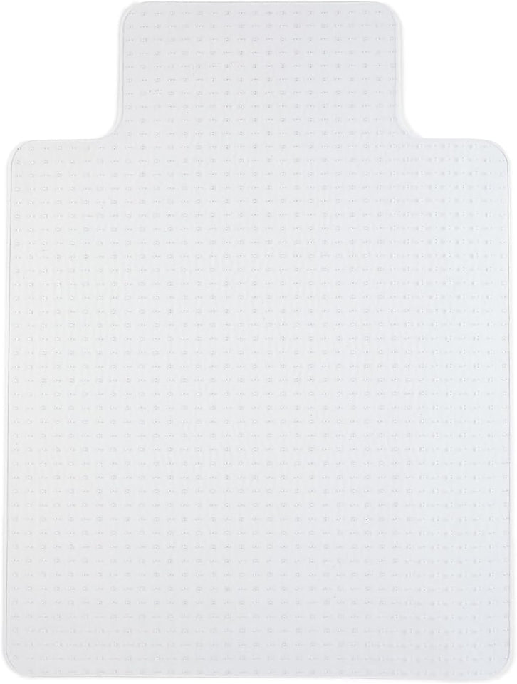 Staples Office Chair Mat, Clear Floor Mats with Lip, Flat-Pile Carpets, Extended Under-Desk Coverage, 48 x 36 Inch, Smooth Glide