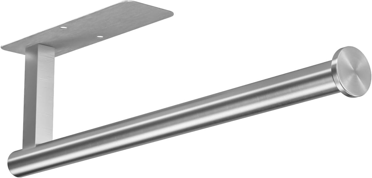 ASTOFLI Paper Towel Holder 304 Stainless Steel, Under Cabinet, Self-Adhesive, Matte Black, 12 Inch, No Drill