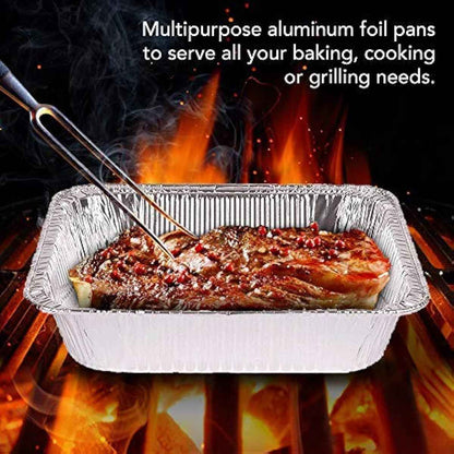 Stock Your Home Aluminum Pans 9x13 Disposable Foil Pans (30 Pack) - Half Size Steam Table Deep Trays - Tin Foil Pans Great for Cooking, Heating, Storing, Prepping Food