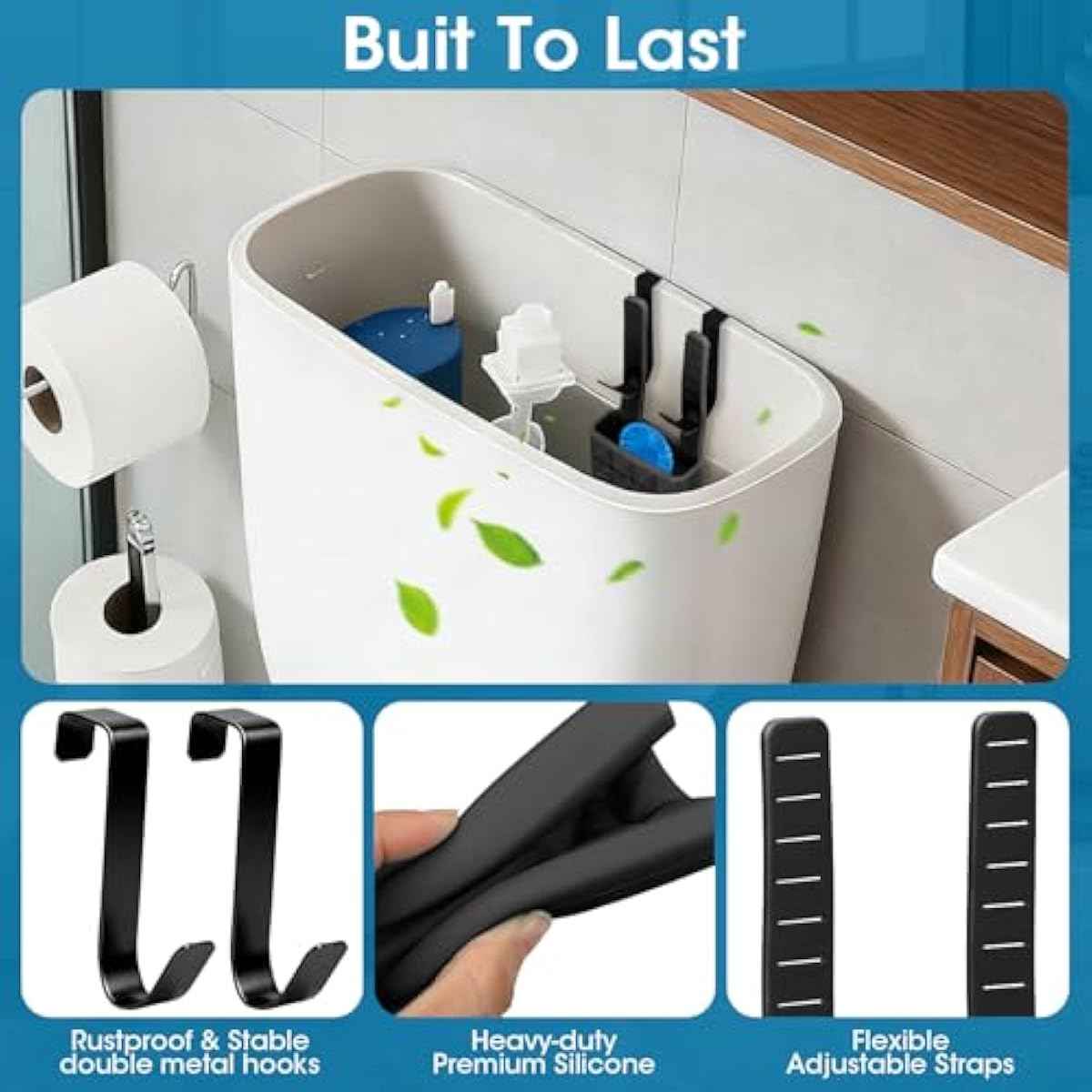Adjustable Toilet Tank Cleaning Tablet Holder with Rustproof Hooks