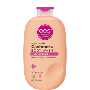 eos Cashmere Body Wash – Pink Champagne, Moisturizing Body Wash, Creamy Gel Formula, with Shea Butter, Glycerin, Vitamin E, pH Balanced, Sensitive Skin, Vegan, 16 fl oz