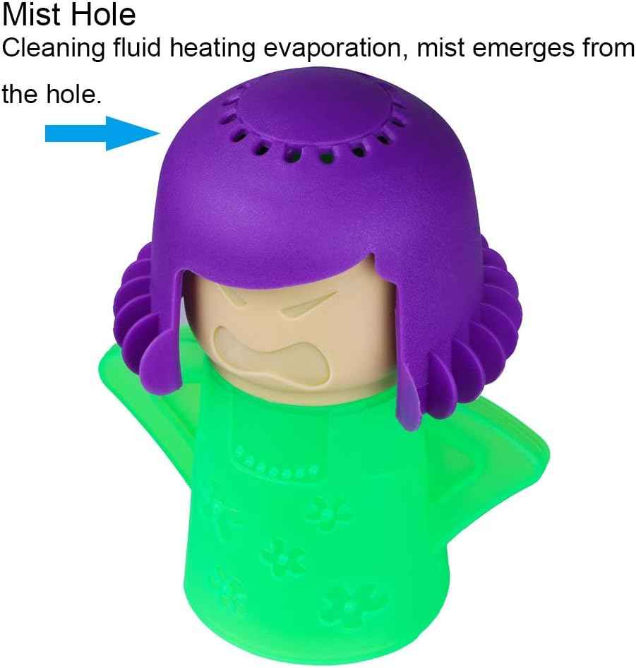Angry Mama Microwave Oven Steam Cleaner with Vinegar and Water, Easy Cleaning