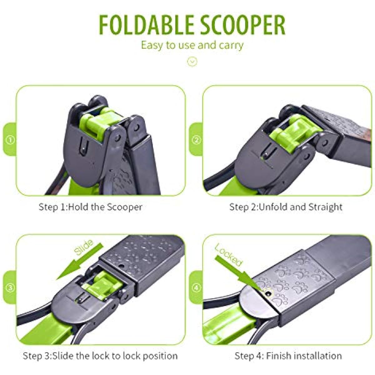 Ppogo Pet Pooper Scooper for Dogs and Cats with Long Handle and High Strength Material