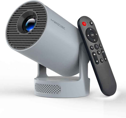 【Electric Focus】Magcubic Mini Projector 4K Support, Portable Projector with WiFi 6 and Bluetooth 5.4, Smart Proyector, 5W Soundbase Speaker, 180°Rotation for Home Theater