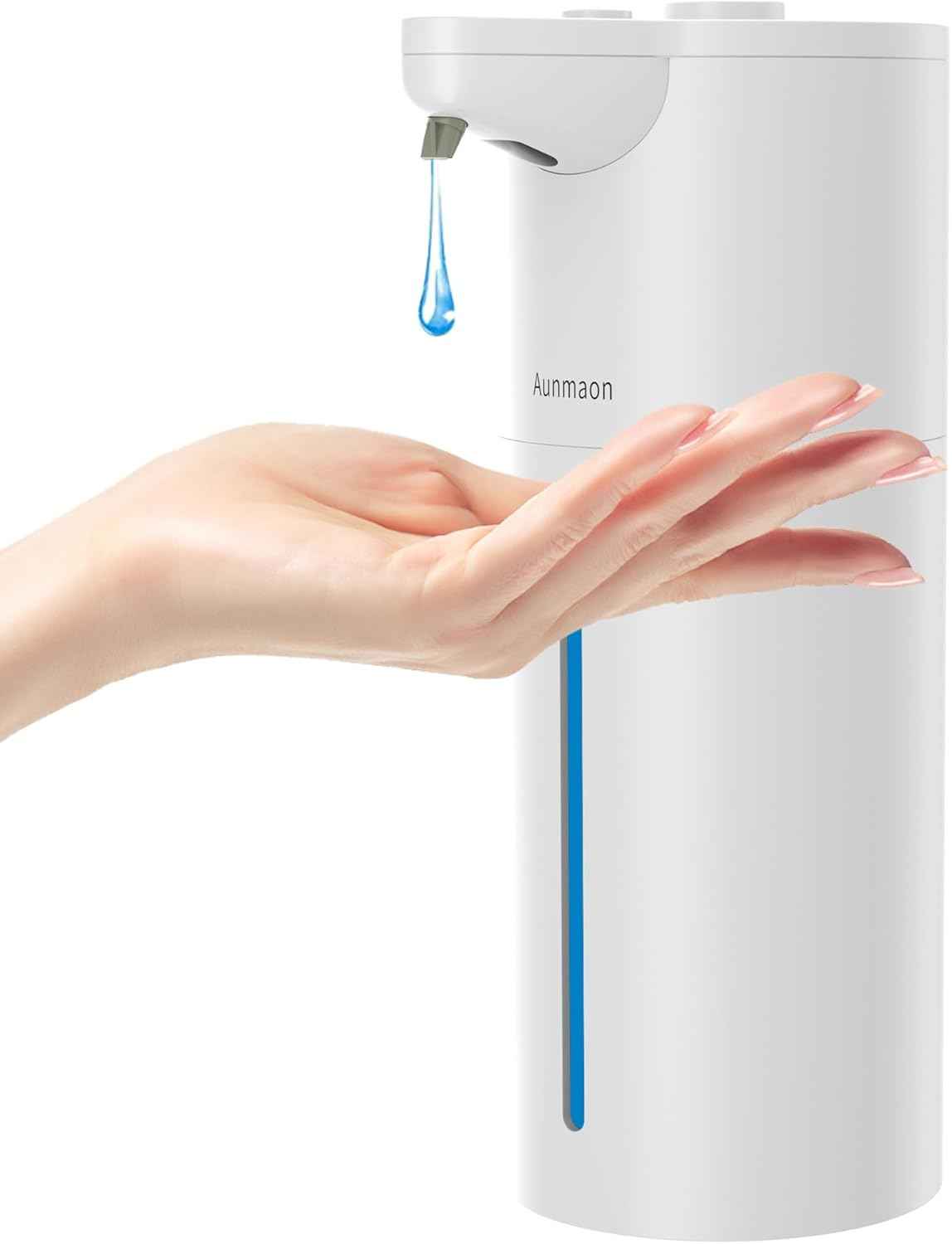 Aunmaon Automatic Soap Dispenser Touchless, Hands-Free, Multi Adjustable Volume, Long Battery Life, Compatible with Thick & Thin Dish/Hand Soap for Bathroom and Kitchen, Easy for Toddlers, Black