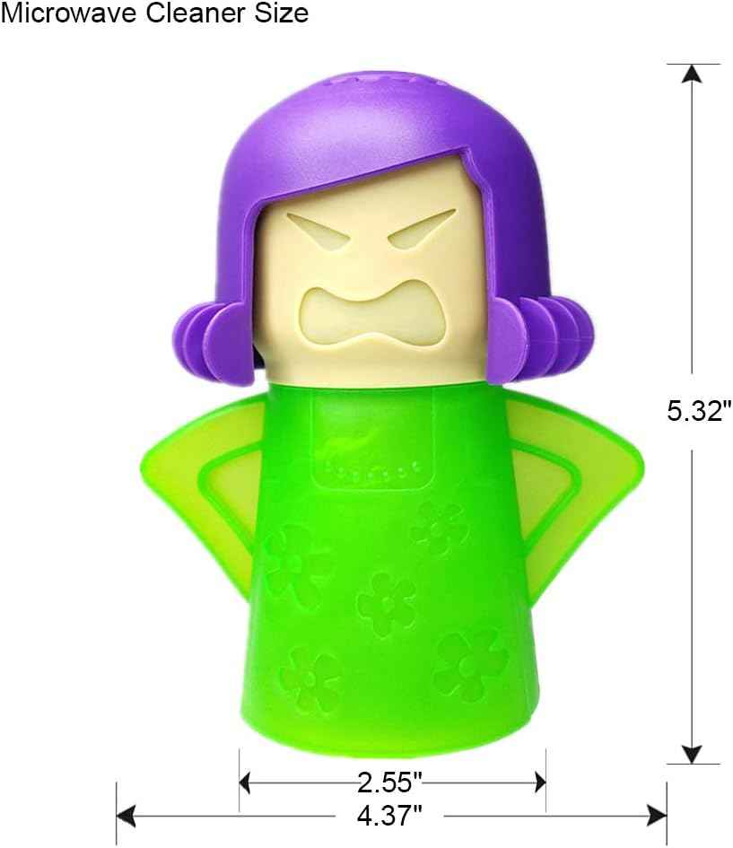 Angry Mama Microwave Oven Steam Cleaner with Vinegar and Water, Easy Cleaning