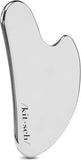 Kitsch Stainless Steel Gua Sha Facial Tools - Guasha Tool for Face, Face Sculpting Tool, Jawline Shaper, Double Chin Reducer, Body Gua Sha Tools, Lymphatic Drainage Massager, Facial Skin Care - Silver