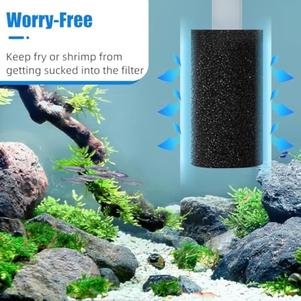 aquaneat 6-pack pre-filter sponge replacement foam cover for aquarium shrimp fry fish tank filter 0.8