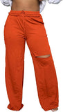 PINSV Wide Leg Pants for Women Drawstring Baggy Casual Sweatpants
