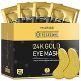 Maskiss 24k Gold Under Eye Patches (25 Pairs), eye mask, Collagen Skin Care Products, Eye Patches for PLffy Eyes, eye masks for dark circles and PLffiness