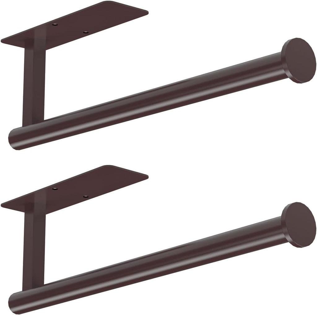ASTOFLI Paper Towel Holder 304 Stainless Steel, Under Cabinet, Self-Adhesive, Matte Black, 12 Inch, No Drill