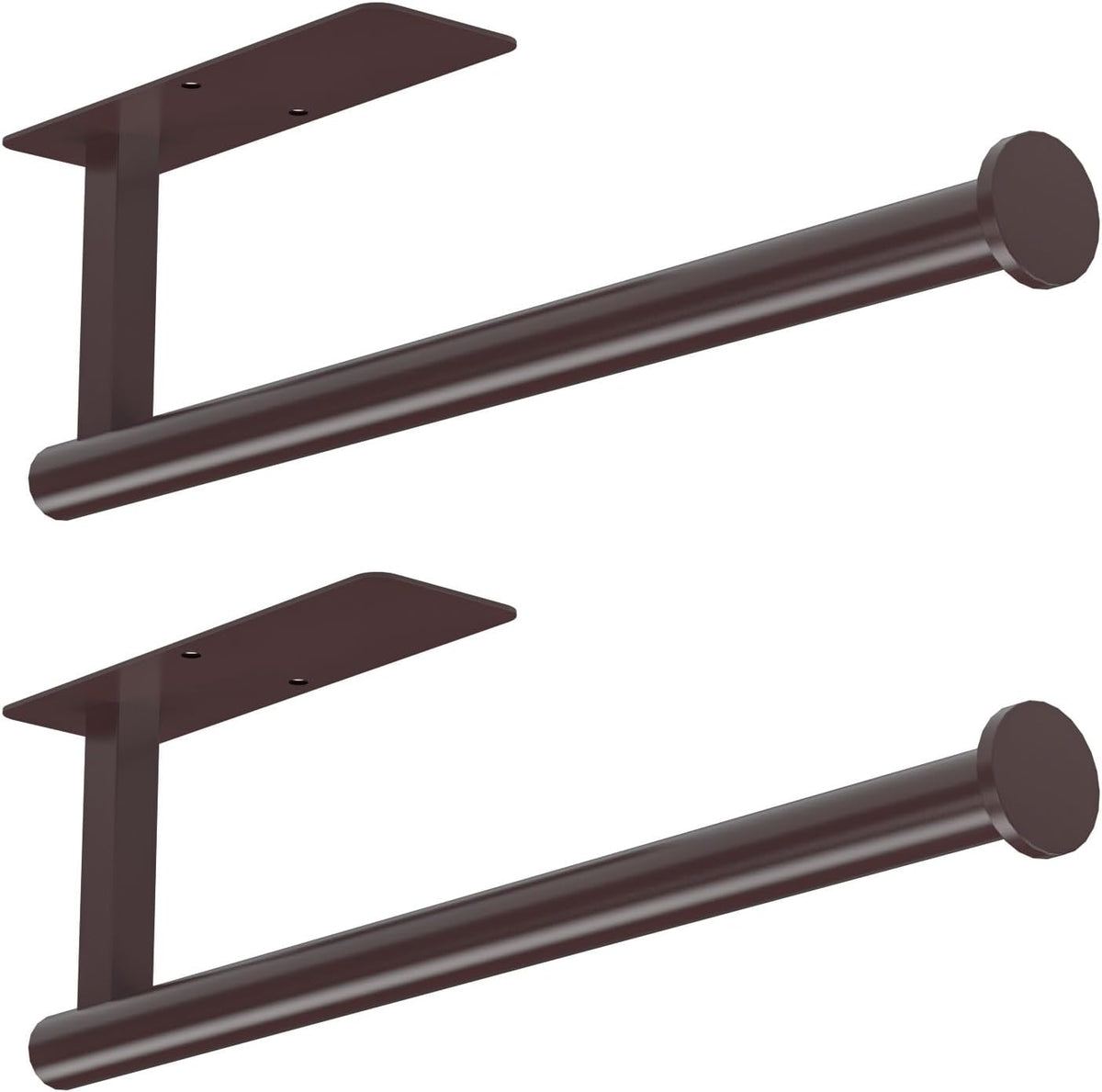 ASTOFLI Paper Towel Holder 304 Stainless Steel, Under Cabinet, Self-Adhesive, Matte Black, 12 Inch, No Drill