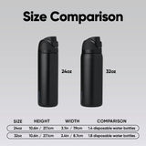 Owala FreeSip Insulated Stainless Steel Water Bottle with Straw, BPA-Free Sports Water Bottle, Great for Travel, 24 Oz, Very, Very Dark | Insulated, with Straw, for Sports, Travel, and School, BPA-Free