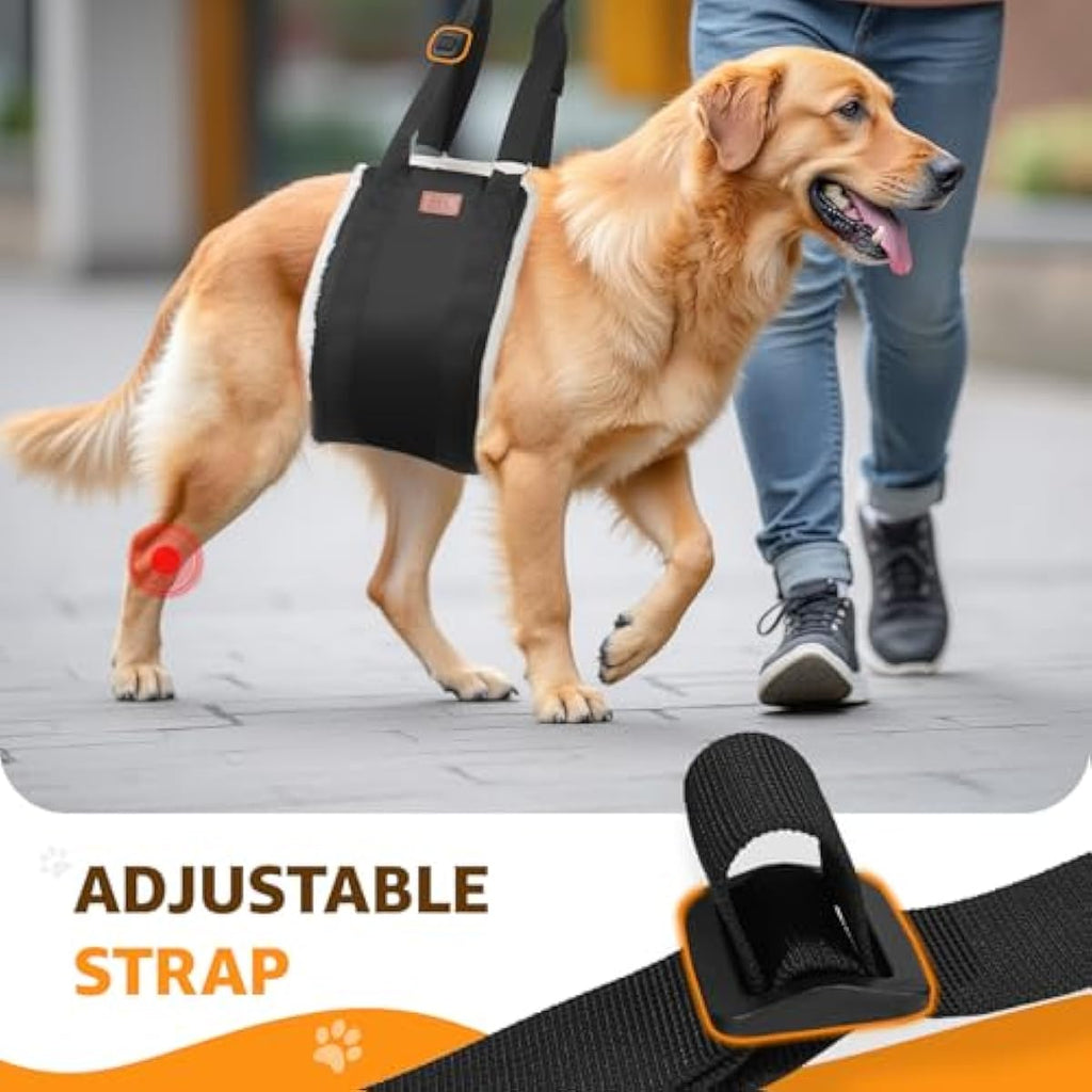 Adjustable dog lift harness for large dogs hind leg support with soft lift and rehab features