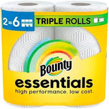 Bounty Essentials Select-A-Size Paper Towels, White, 2 Triple Rolls = 6 Regular Rolls - PureLivingMart