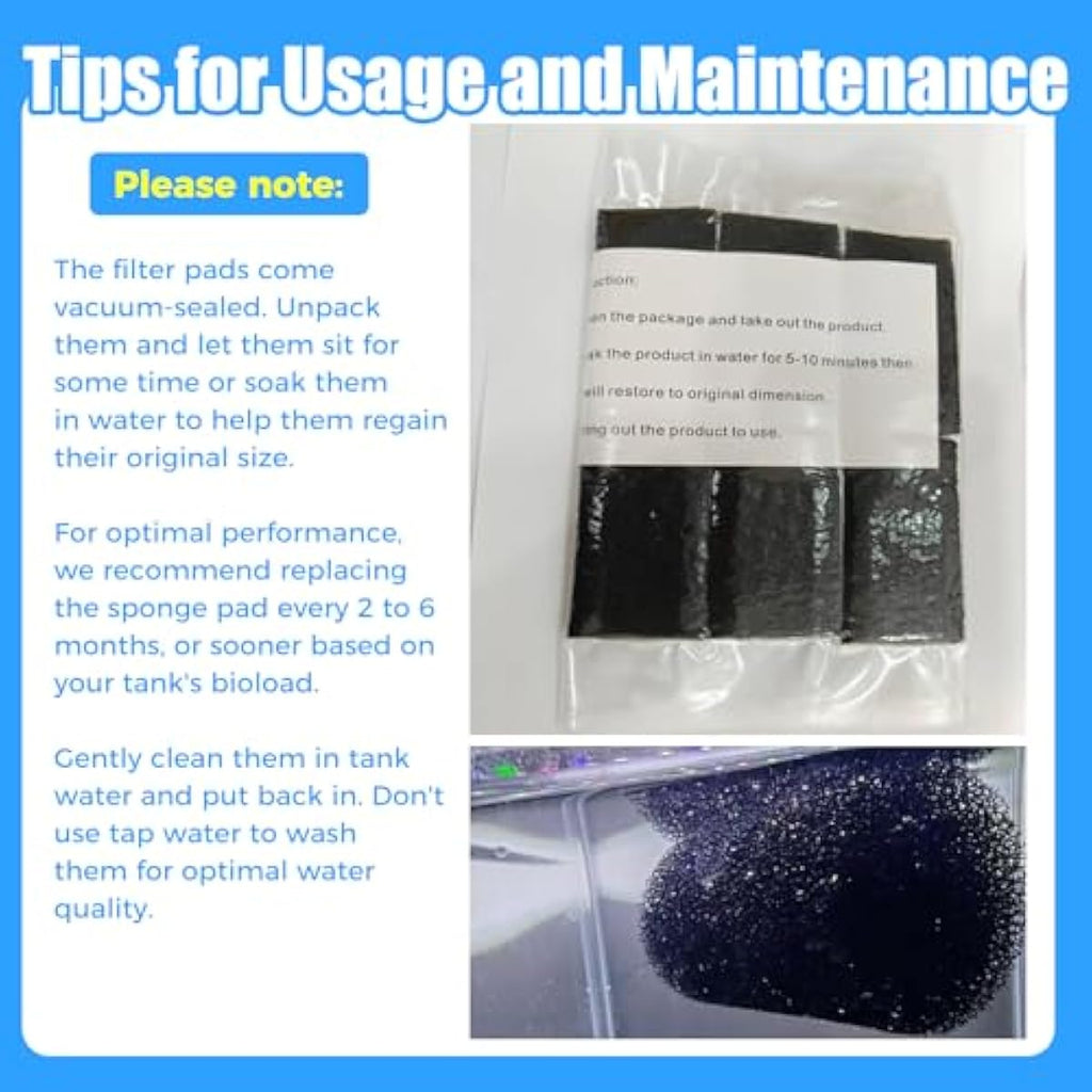 aquaneat 6-pack pre-filter sponge replacement foam cover for aquarium shrimp fry fish tank filter 0.8