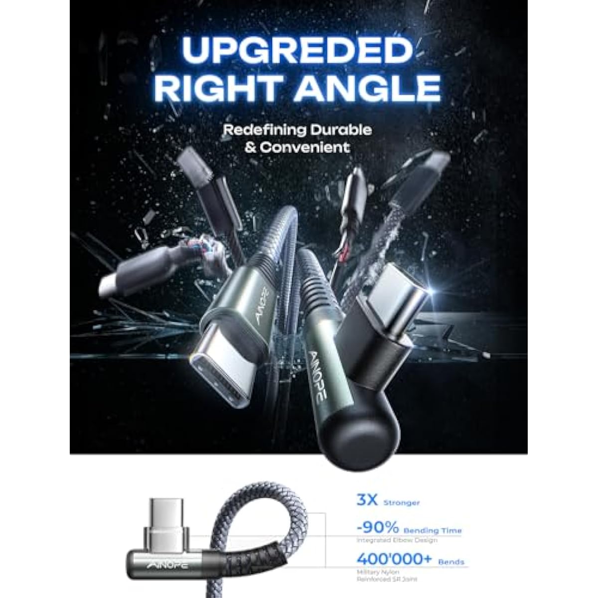 ainope 60w 2-pack 6.6ft usb c to usb c cable fast charging phone charger for iphone 17 pro max accessories
