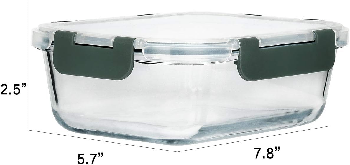 8-Pack,30 oz Glass Meal Prep Containers,Glass Food Storage Containers,Airtight lunch Containers with Lids, Microwave, Oven, Freezer and Dishwasher
