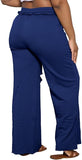 PINSV Wide Leg Pants for Women Drawstring Baggy Casual Sweatpants