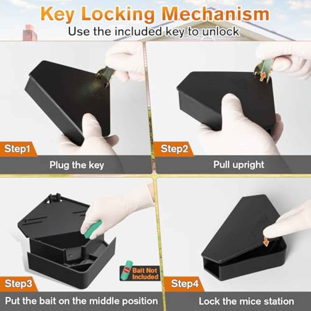 Anblak mouse station with keys black 6 pack key required for kids and pet safety indoor outdoor