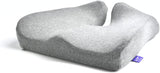 C CUSHION LAB Patented Pressure Relief Seat Cushion for Long Sitting Hours on Office/Home Chair, Car, Wheelchair - Extra-Dense Memory Foam for Hip, Tailbone, Coccyx, Sciatica - Light Grey