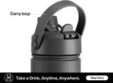POWCAN 26 oz Insulated Water Bottle with 2-in-1 Straw and Spout Lid, Keep Cold 24H, Leak-Proof, Fits in Car Cup Holder, Stainless Steel Water Bottle for Sports, Travel, and School (Dark Knight)