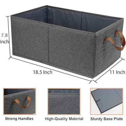 Pack of 3 Large Capacity Storage Bins Closet Organizer System, Sturdy Foldable Storage Boxes for Organizing Clothing, Sheets, Toys, Books - Shelf Organizer Shelves Basket Storage Bin