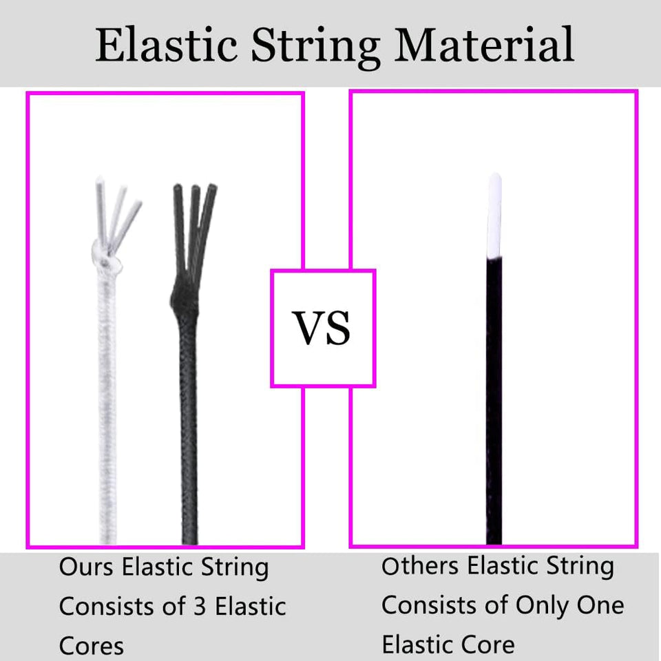 LUSTEMBER Stretchy String for Bracelets, 4 Rolls 1 mm Sturdy Elastic String Elastic Cord for Jewelry Making, Necklaces, Beading (2 Black+ 2 White)