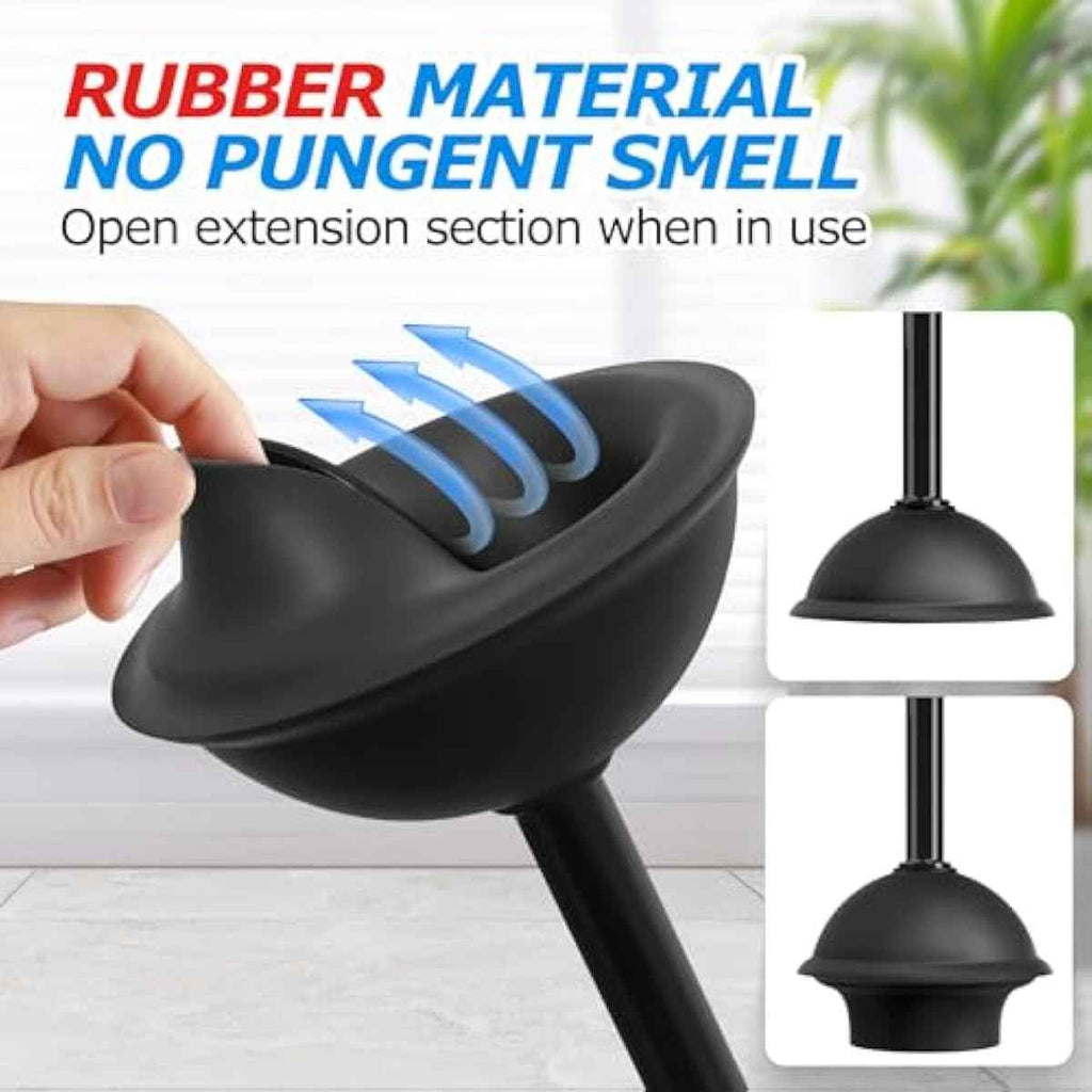 2-in-1 toilet plunger and brush set with extended handle for easy bathroom cleaning and maintenance