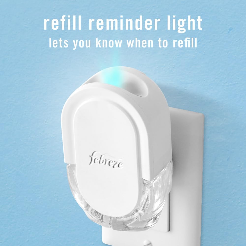 Febreze Plug-In Air Freshener, Odor-Fighting Scented Oil Refill, Air Fresheners for Home and Bathroom and Kitchen, Long Lasting for Strong Odors, Linen & Sky Scent, 0.87oz Refills, 3 Count (Pack of 1)