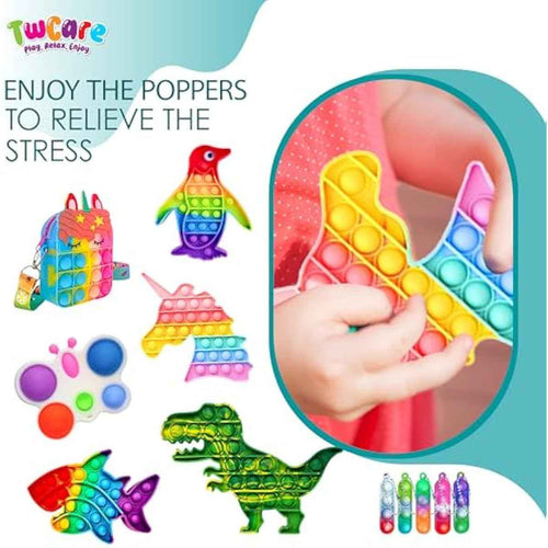 120 Pcs Fidget Toys Pack, Pop Sensory Party Favors Set Gifts for Kids Adults Boy Girl Stocking Stuffers Autistic Bulk Goodie Bag Filler Treasure Box Classroom Prizes School