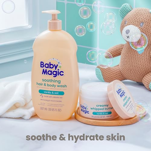 Baby Magic Creamy Whipped Butter Vanilla Oat, 8.4 oz, Gentle, Long-Lasting Moisture for Baby's Sensitive Skin