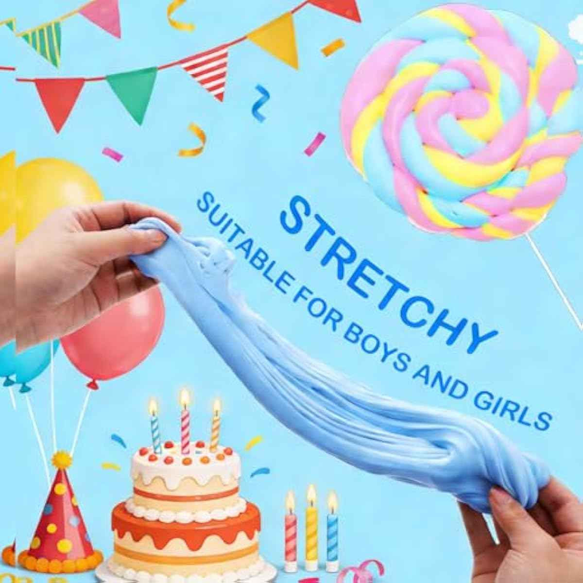 5 Pack Butter Slime Kit,Birthday Gifts for Kids,Party Favors for Girls and Boys,Non-Sticky,Super Soft Stress Relief Toy