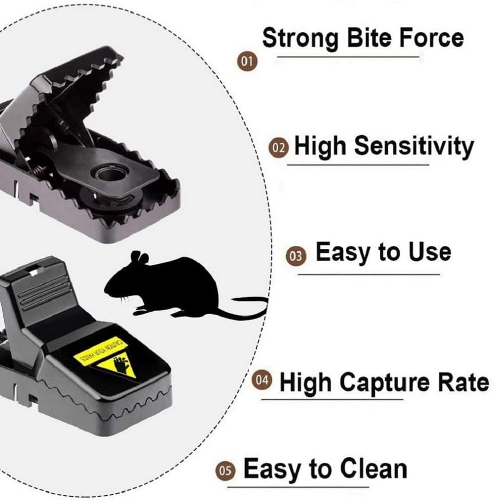 Feeke Mouse Traps, Mice Traps for House, Small Mice Trap Indoor Quick Effective Sanitary Safe Mousetrap Catcher for Family and Pet - 6 Pack, (M01-6Pack)