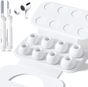4 Pairs Replacement Ear Tips for AirPods Pro 2nd/1st Generation with Portable Storage Box & Cleaner Pen,Noise Reduction Holewith & Built-in dust Guard Screen,Silicone EarTips(White) Visit the Inesore Store