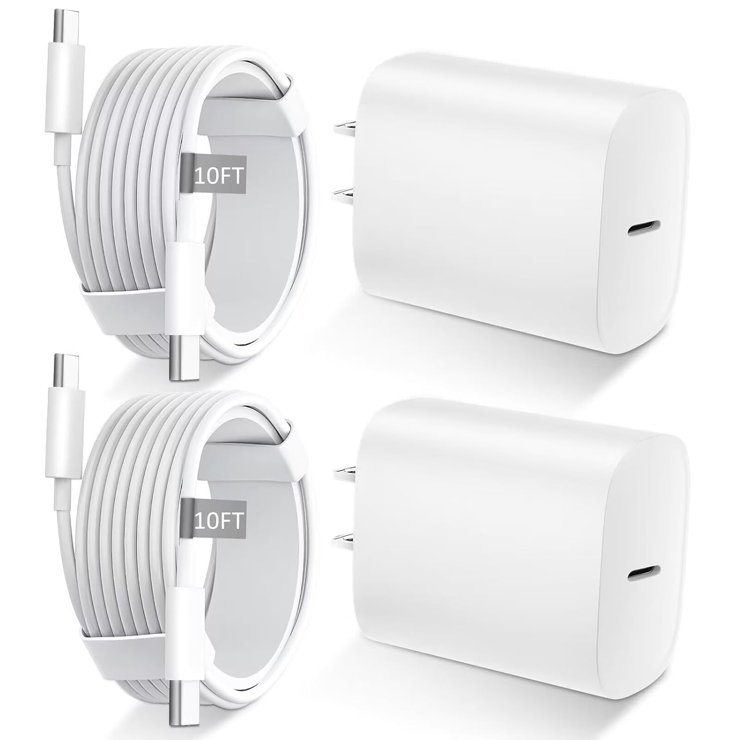Phone Chargers iPhone Fast Charging,10 Ft Long USB C to USB C Cable Fast Charging Cord Type C Charger USBC Fast Charger Block for iPhone 17/Pro/Pro Max/17 Air/16/16 Pro/16 ProMax/15/Pro/ProMax,White