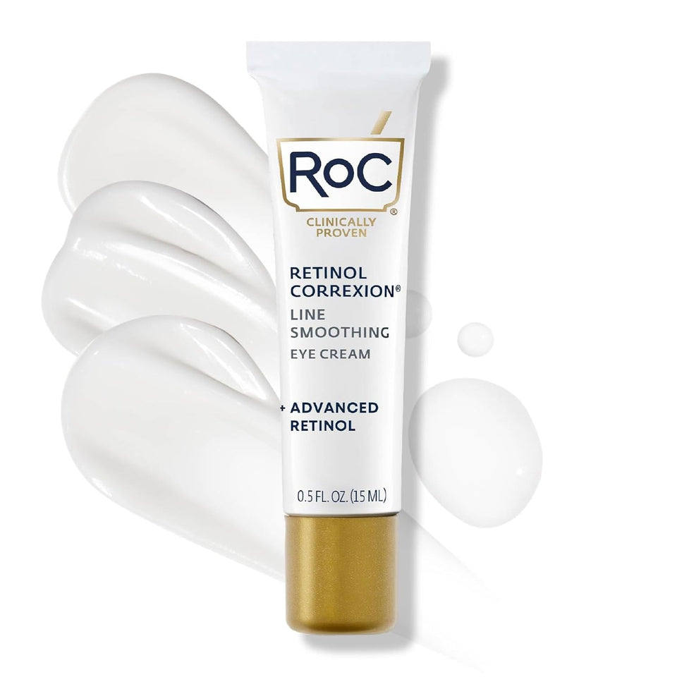 RoC Retinol Correxion Under Eye Cream for Dark Circles & PLffiness, Daily Wrinkle Cream, Anti Aging Skin Care Treatment Women and Men, 0.5 oz (Packaging May Vary)