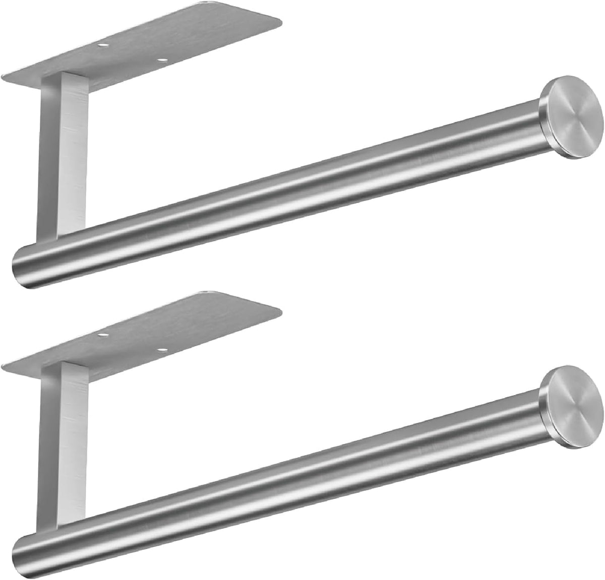 ASTOFLI Paper Towel Holder 304 Stainless Steel, Under Cabinet, Self-Adhesive, Matte Black, 12 Inch, No Drill