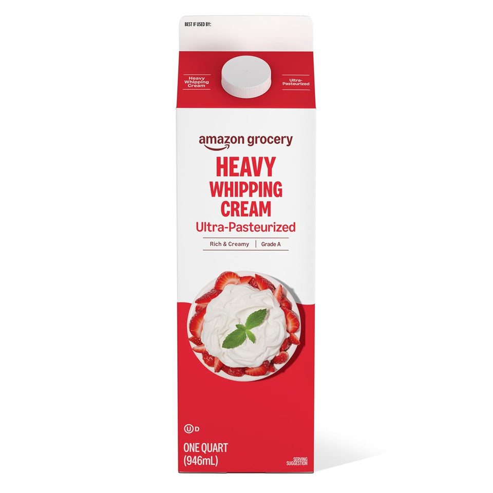 Amazon Grocery, Heavy Whipping Cream, Ultra-Pasteurized, 32 Fl Oz
