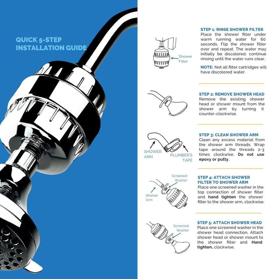AquaBliss High OutPLt Revitalizing Shower Filter - Reduces Dry Itchy Skin, Dandruff, Eczema, and Dramatically Improves The Condition of Your Skin, Hair and Nails - Chrome (SF100)