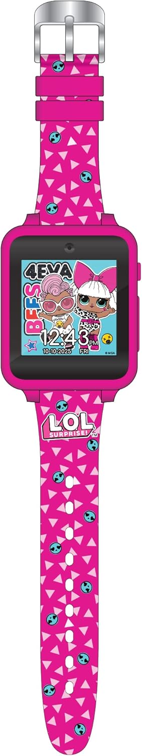 Accutime LOL Surprise Touchscreen Exclusive Pink Smartwatch for Kids – Engaging Educational Games, Step Counter, Camera, Alarm & More – Fun & Interactive Timepiece (LOL4264AZ)
