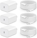 CXX iPhone 17/16/15 Fast Charger [3-Pack] 20W USB C Wall Charger with 6FT C-to-C Cable Compatible with iPhone 17/16/15 Series, USB-C iPad Pro/Air/Mini & More